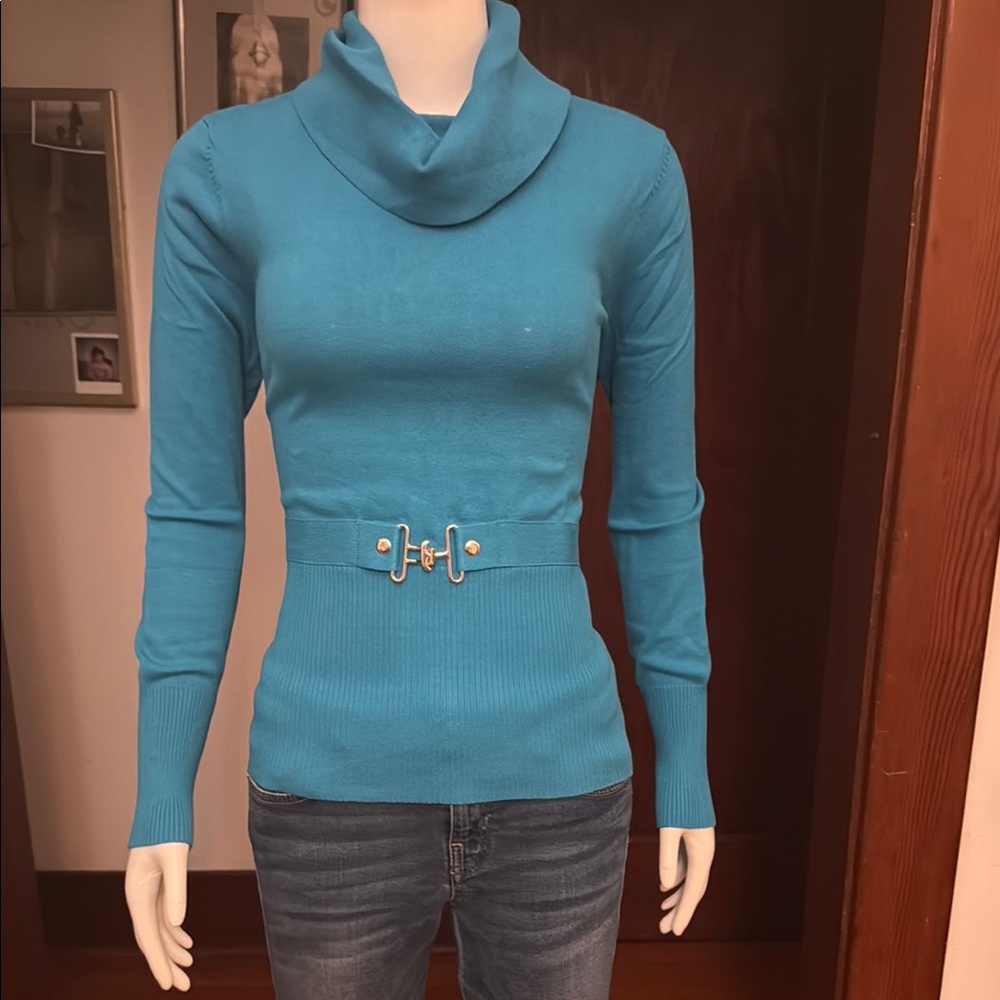 NWT northern reflections size small Women's Blue Turtleneck Sweater